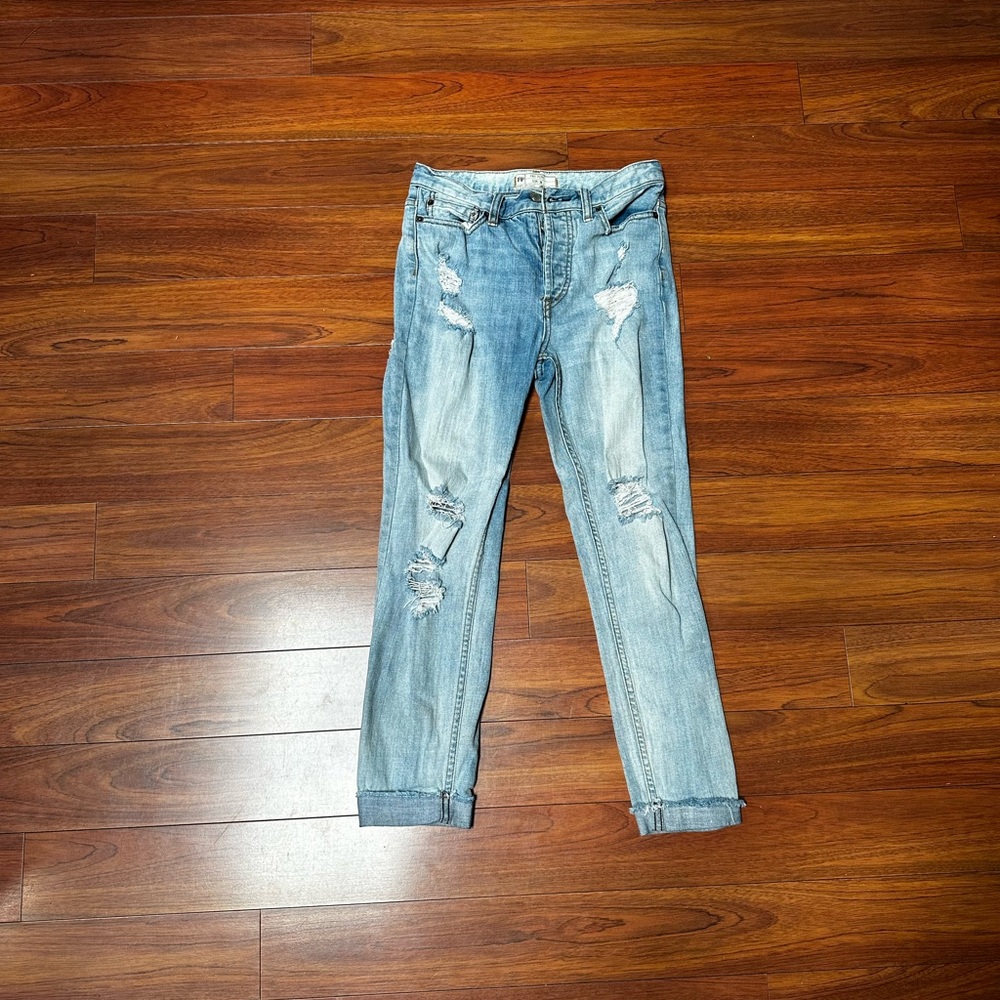 Free people distressed straight Jean